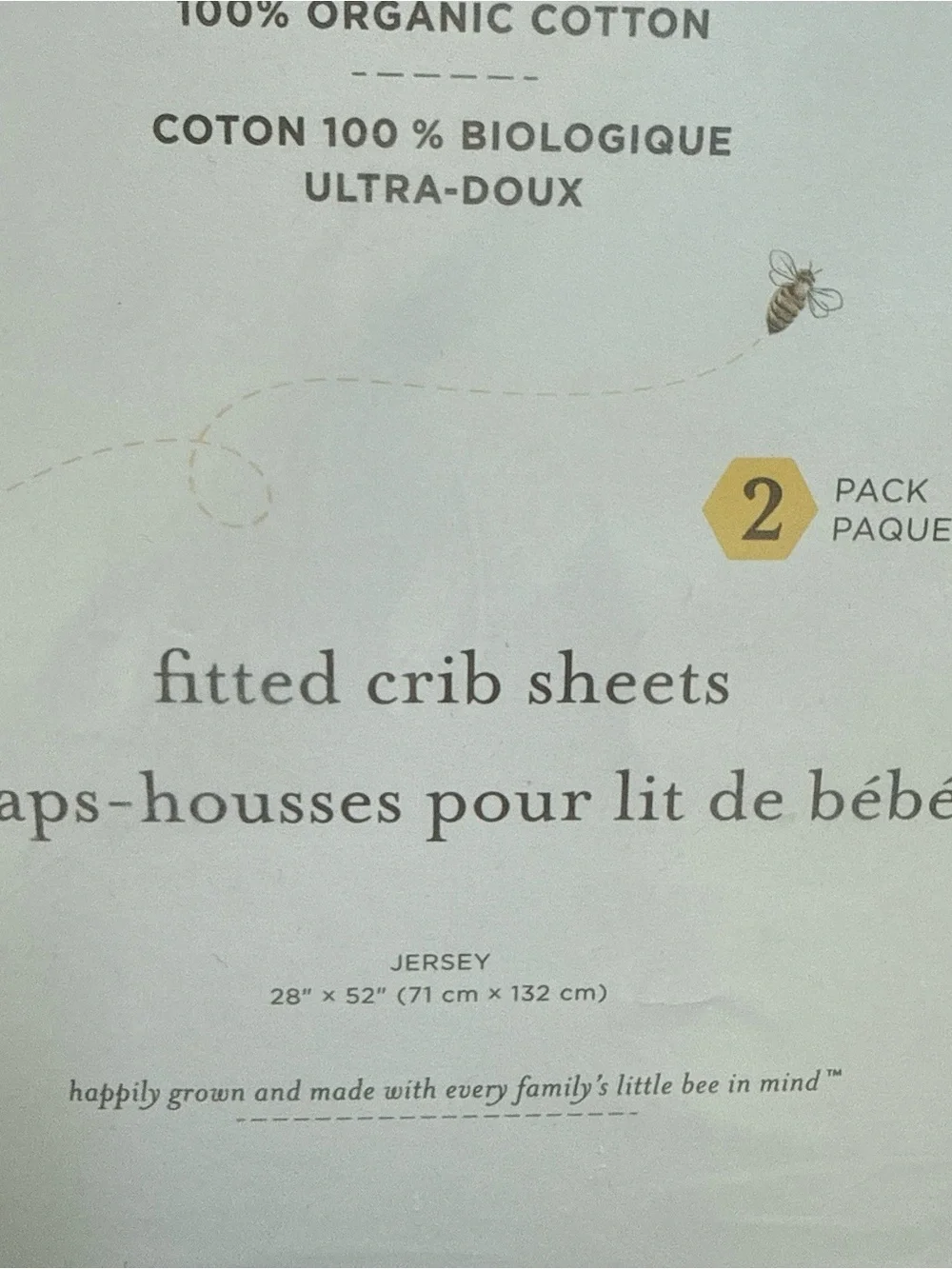 NIB Burt's Bees Baby Essential Organic Cotton Fitted Crib Sheet Set of 2